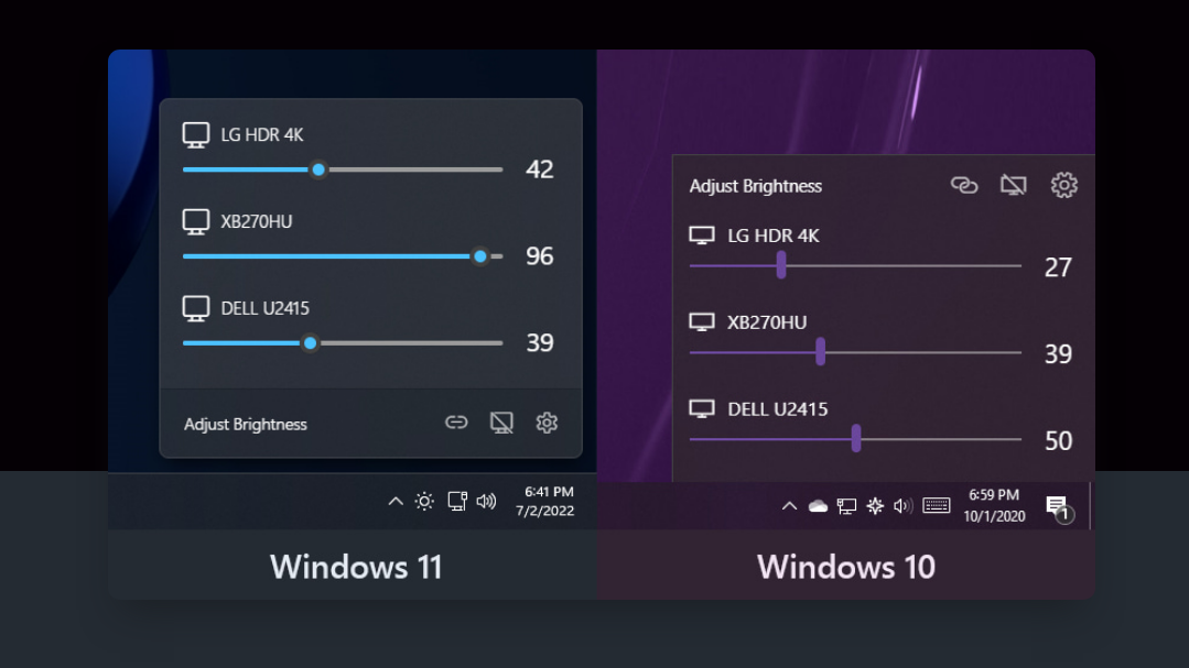 Easy to adjust brightness with multi screens by sliding.