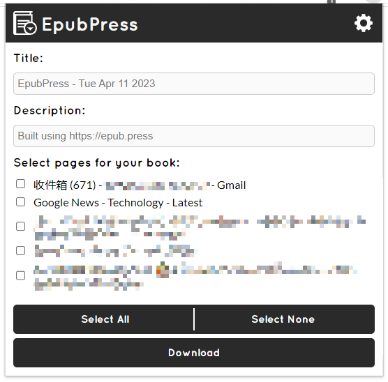 You can use the Epubpress utility to help you export any webpage to epub or mobi files.